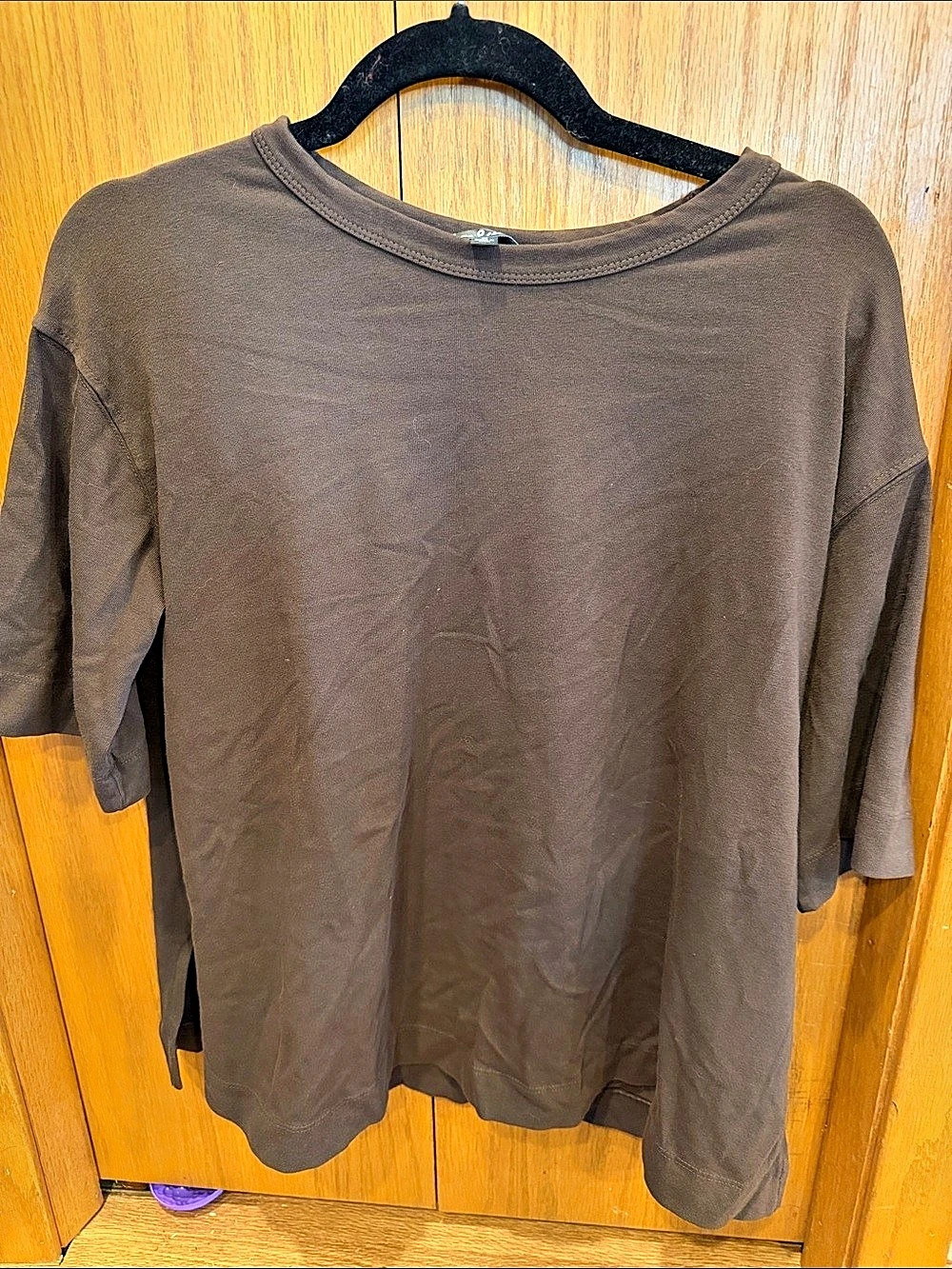 Lulus short Sleeve Side-Slit Top in Brown Size Small Like New